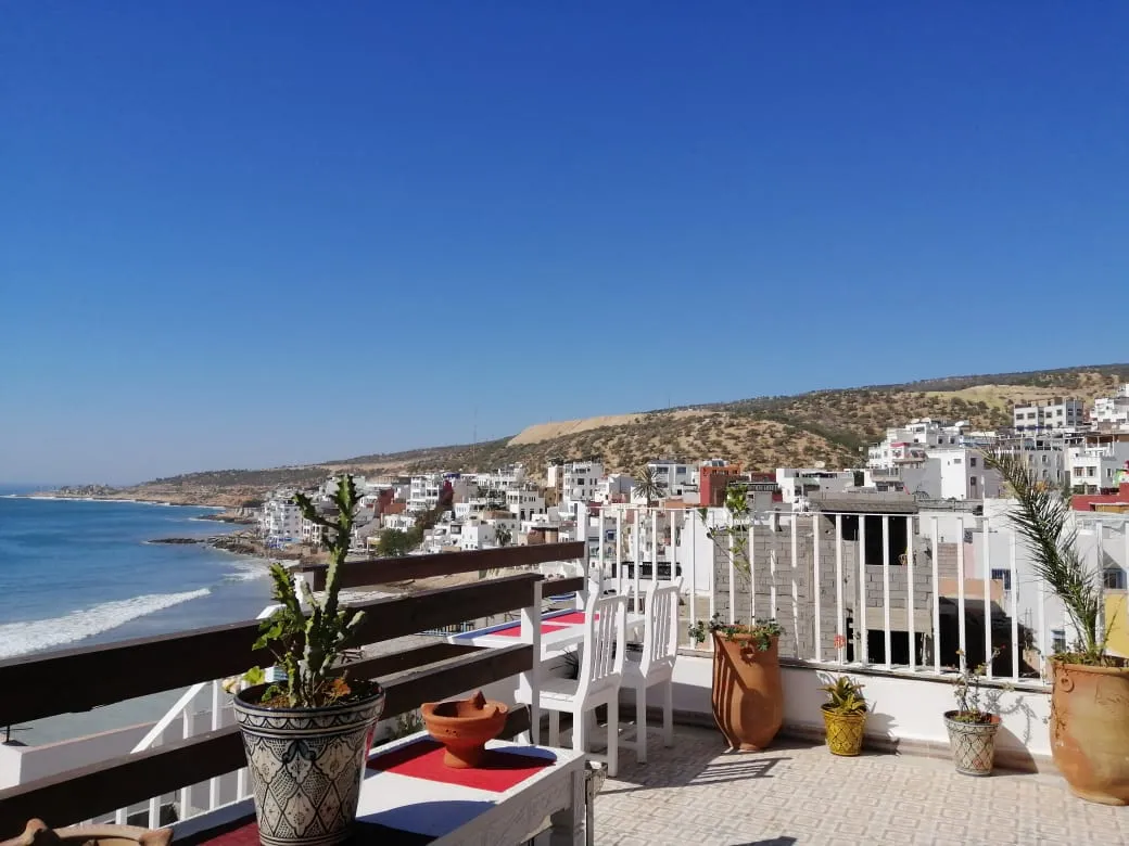 Ocean-view terrace tables